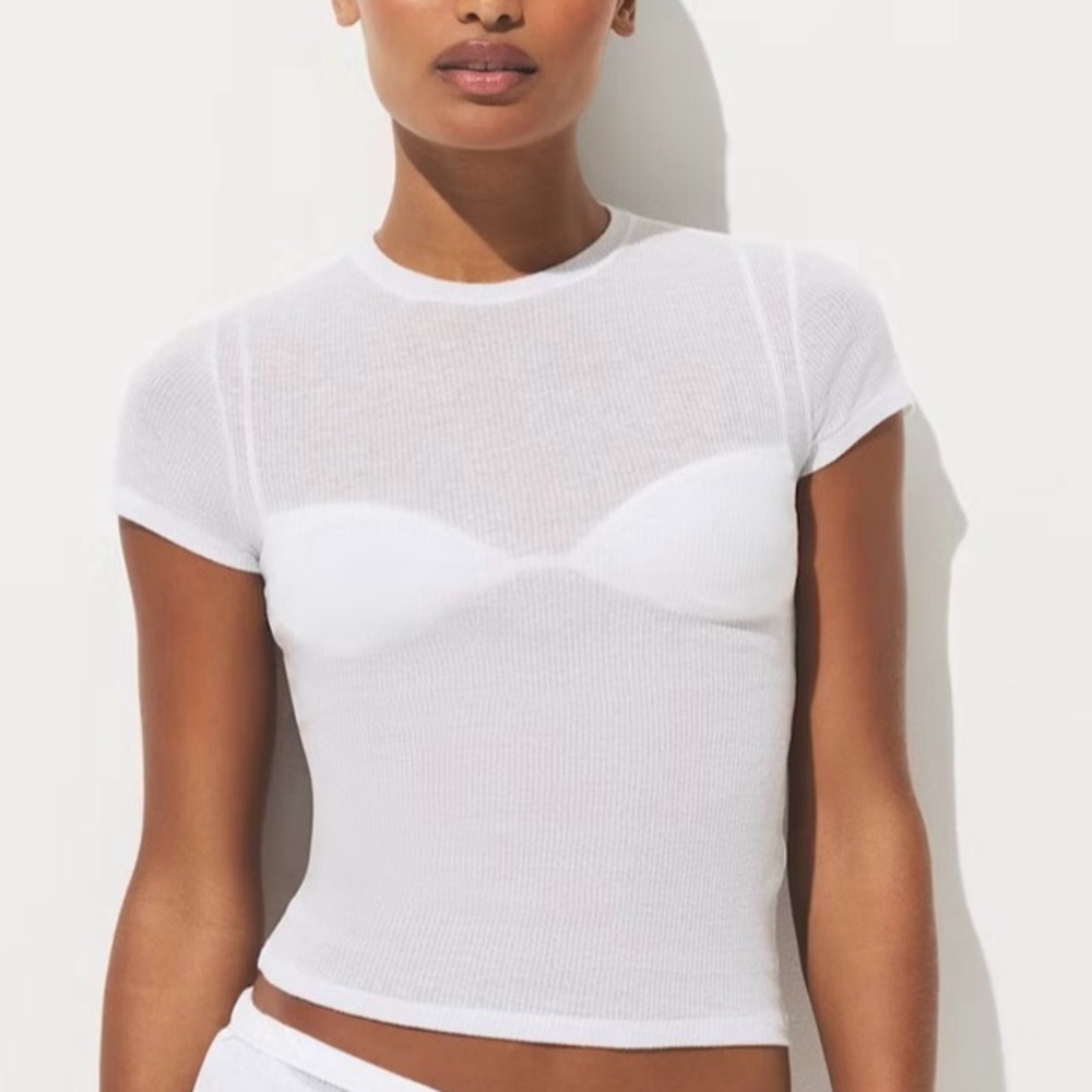 SKIMS Sheer Cotton T-Shirt